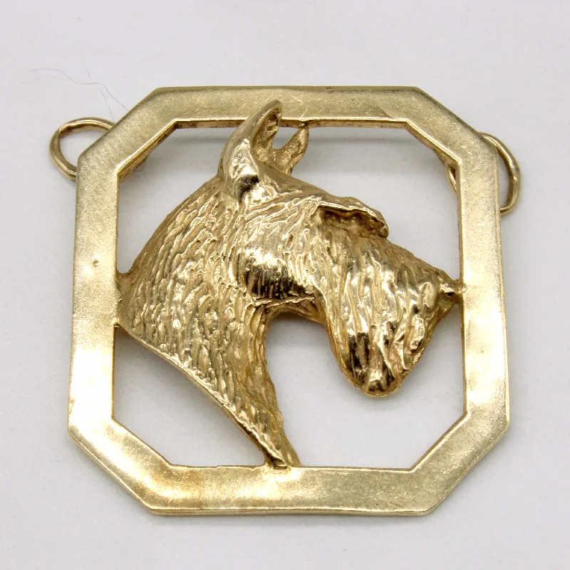 elegant pearl bridal set 14k Yellow Gold West Highland Terrier Pendant