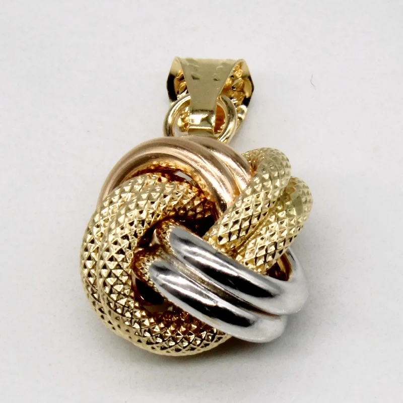 men’s silver ring with onyx 18k Tri Tone Gold Knot Charm