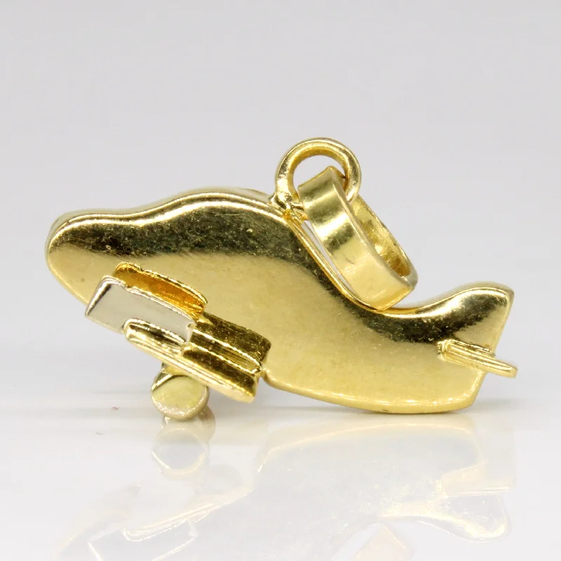 crystal-studded gold ring 18k Two Tone Gold Airplane Pendant