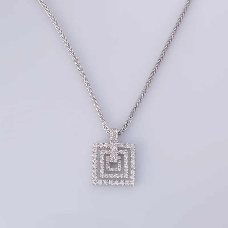 celestial galaxy planet earrings 18K White Gold Diamond Necklace | 1.05ctw | 18"|