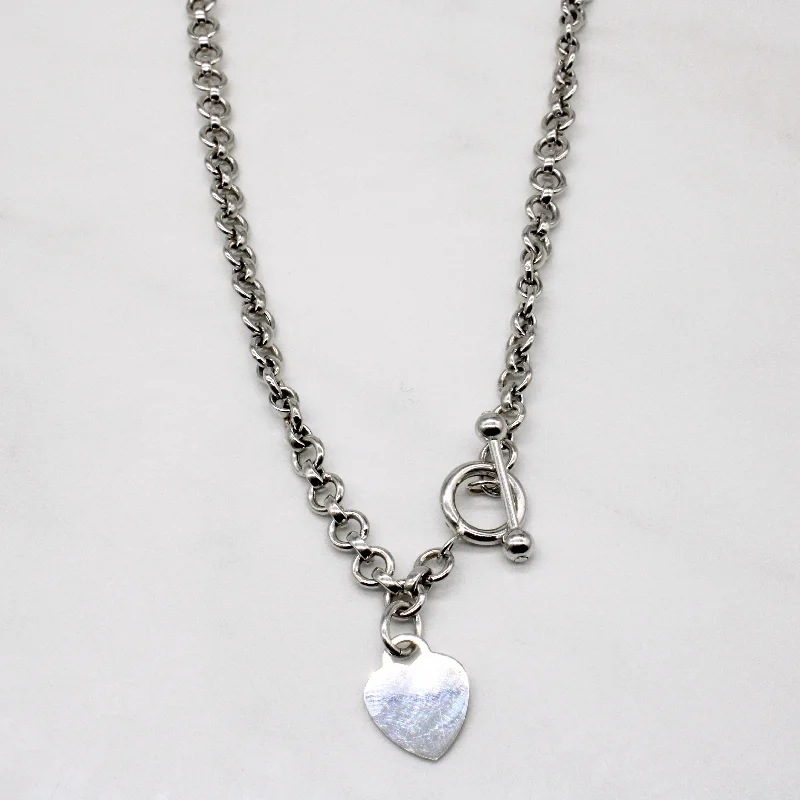 simple gold hoop earrings 18k White Gold Heart Charm Necklace | 16" |
