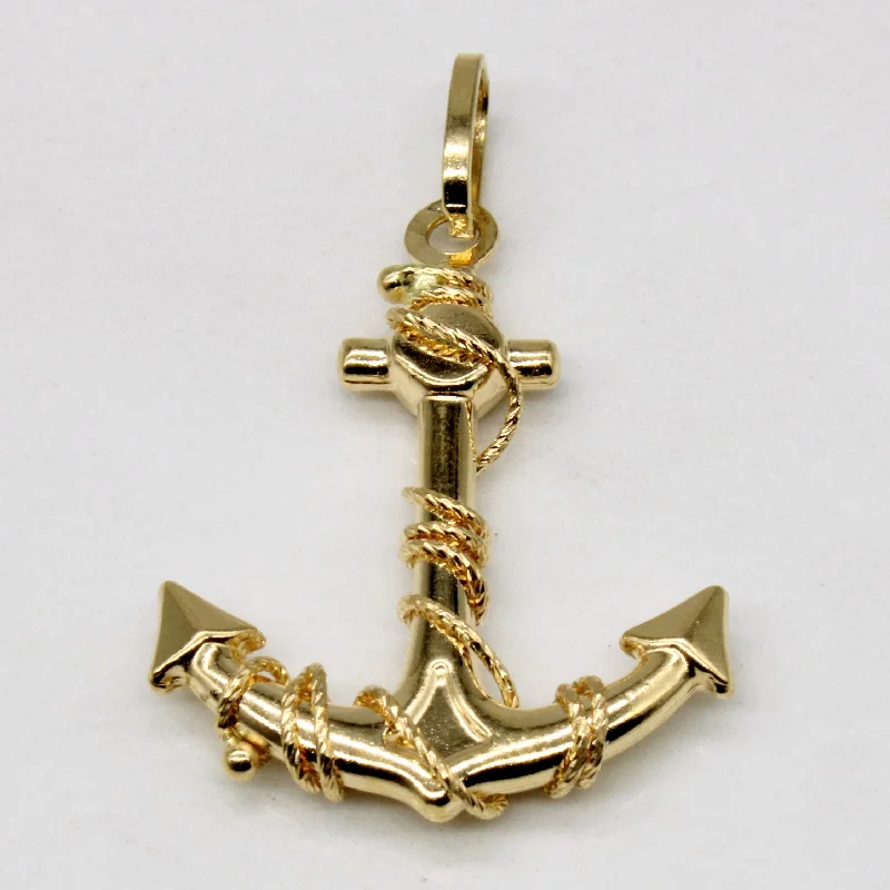 real diamond solitaire ring 18k Yellow Gold Anchor Charm
