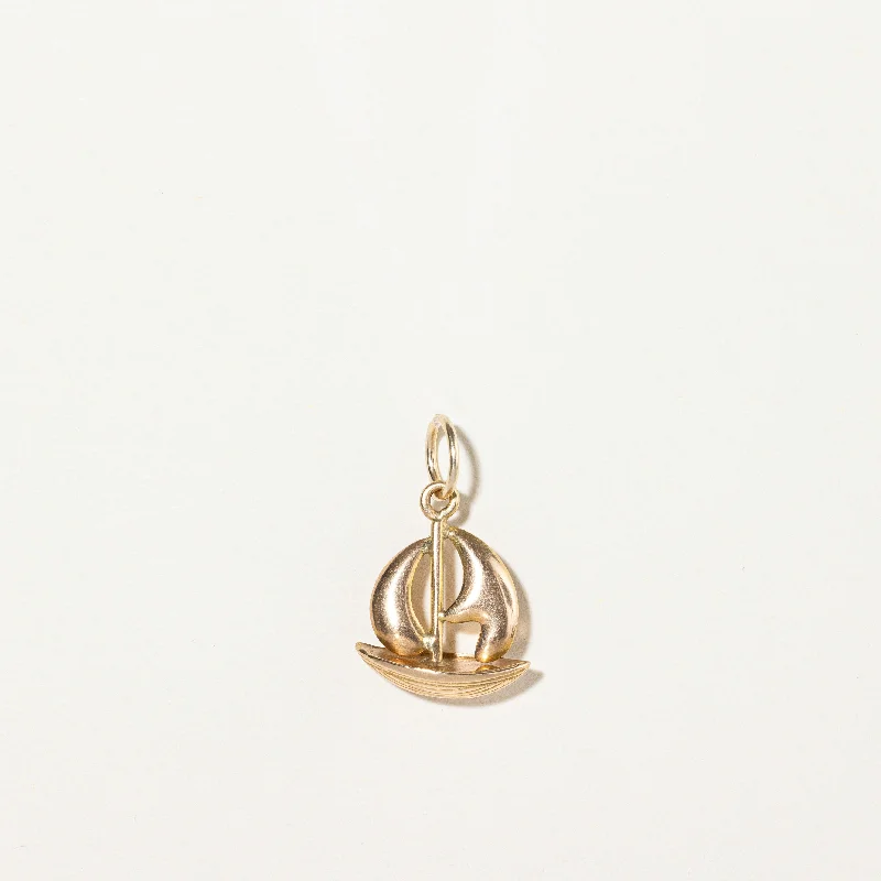 silver infinity knot ring 18k Yellow Gold Boat Charm