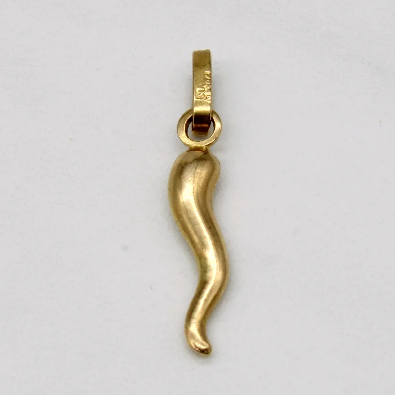 vintage filigree engagement ring 18k Yellow Gold Cornicello Charm