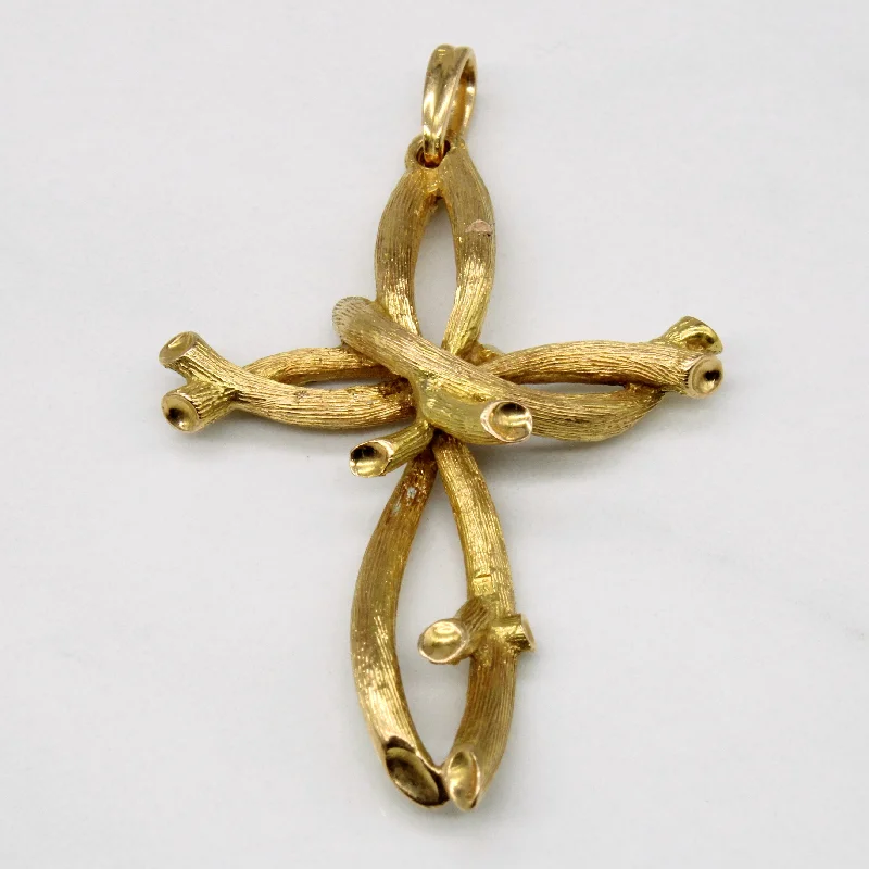 pearl and silver bracelet 18k Yellow Gold Cross Pendant