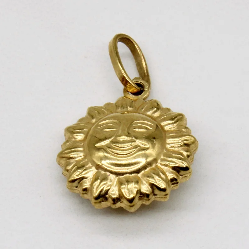 bohemian anklet with shells 18k Yellow Gold Sun Charm