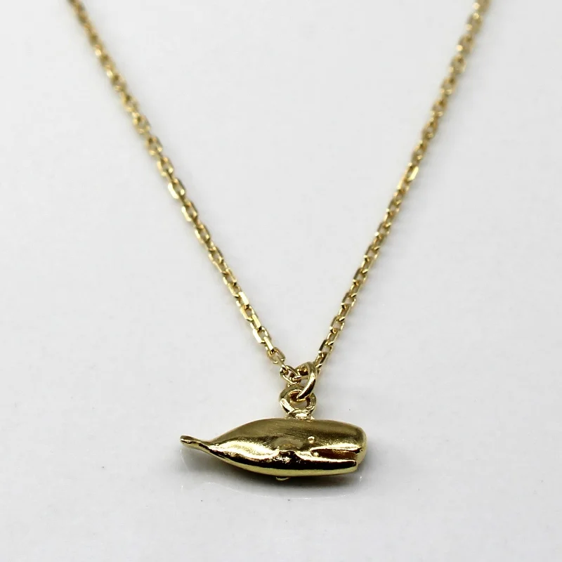 minimalist diamond stud earrings 18k Yellow Gold Whale Pendant Necklace | 18"|