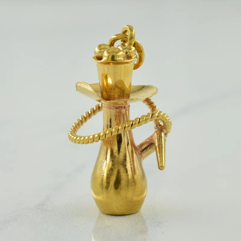 handcrafted beaded bracelet boho 21k Yellow Gold Hookah Shisha Charm |