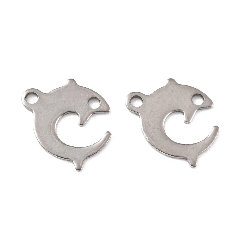 13.5x11mm Dolphin Stainless Steel Pendants