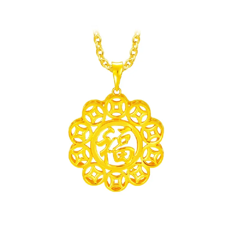 916 Gold Abundance Wealth FU Pendant