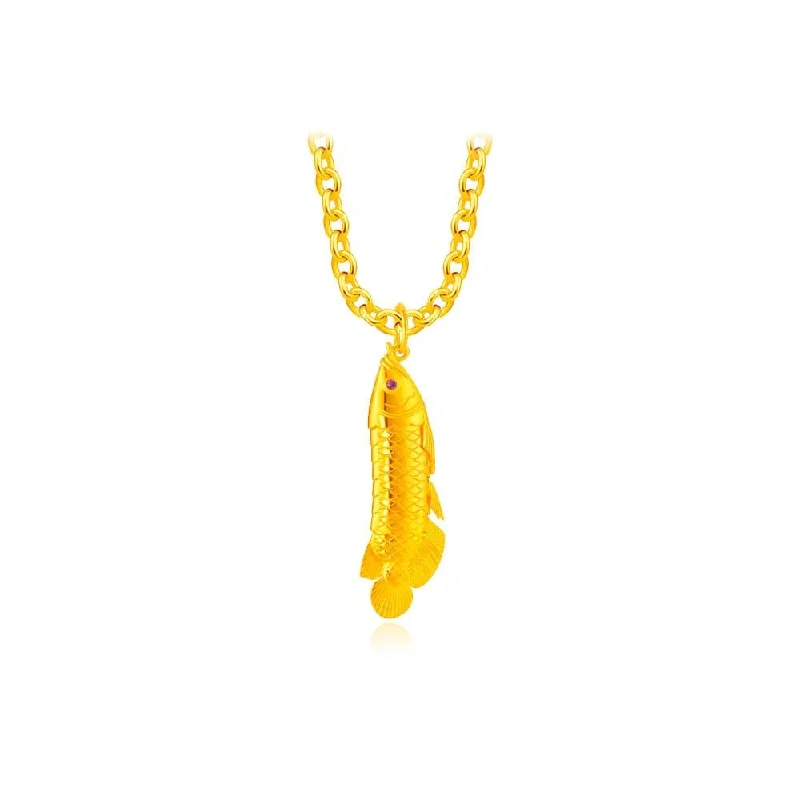 916 Gold Arowana Fish Pendant