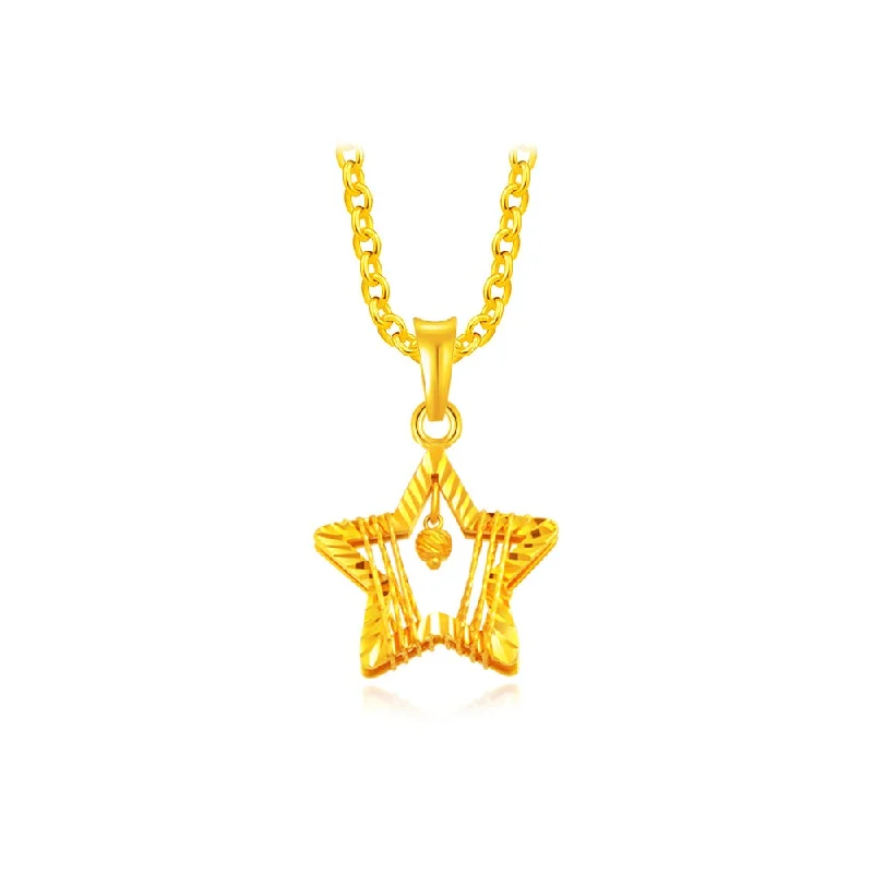 916 Gold Encompassing Star Pendant