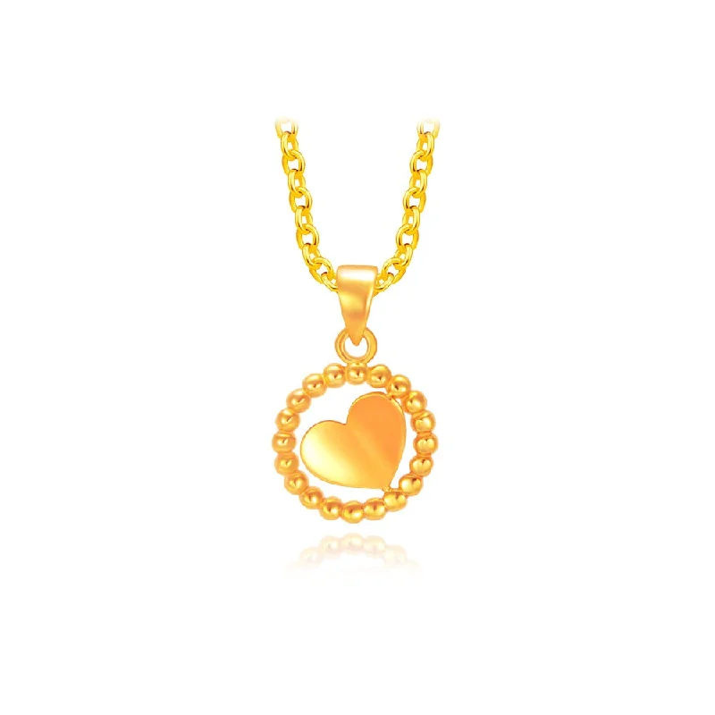 916 Gold Fluttering Heart Pendant