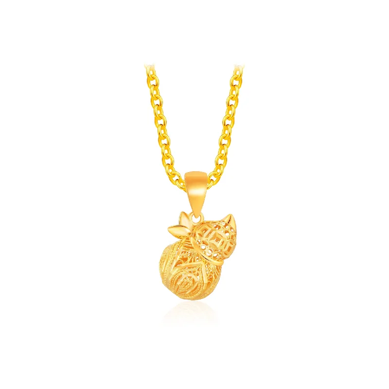 916 Gold Gourd of Prosperity Pendant