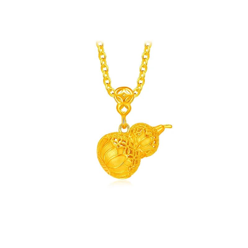 916 Gold Lotus Gourd Pendant