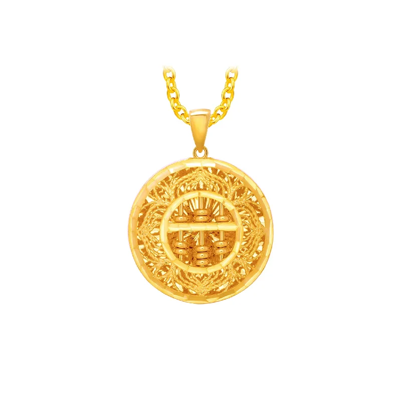 916 Gold Prosperity Fusion Abacus Pendant