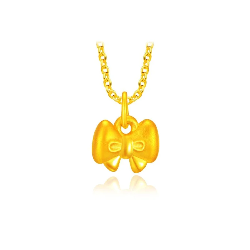 999 Gold Baby Bow Pendant