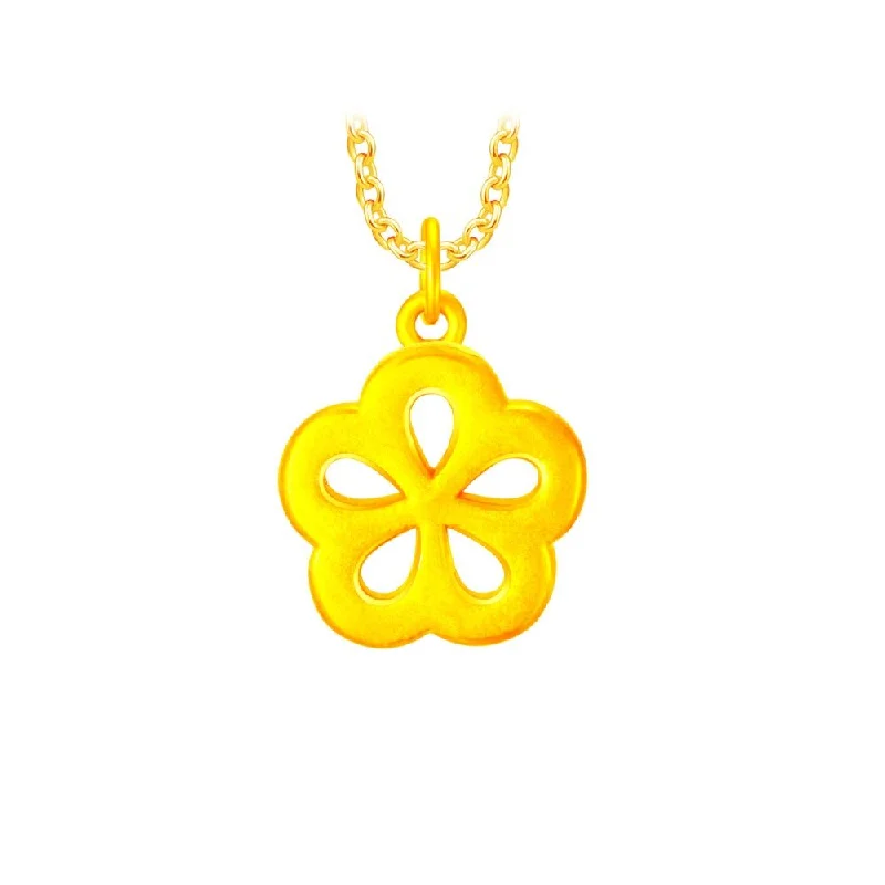 999 Gold Bloom Flower Pendant