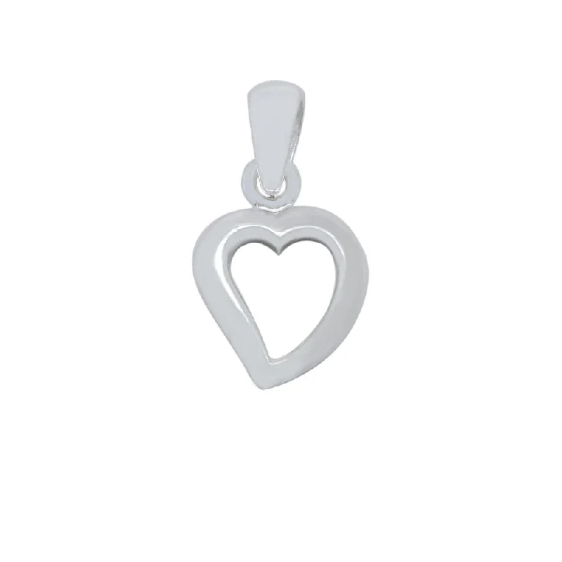 Alannis Open Slanted Heart 925 Sterling Silver Pendant