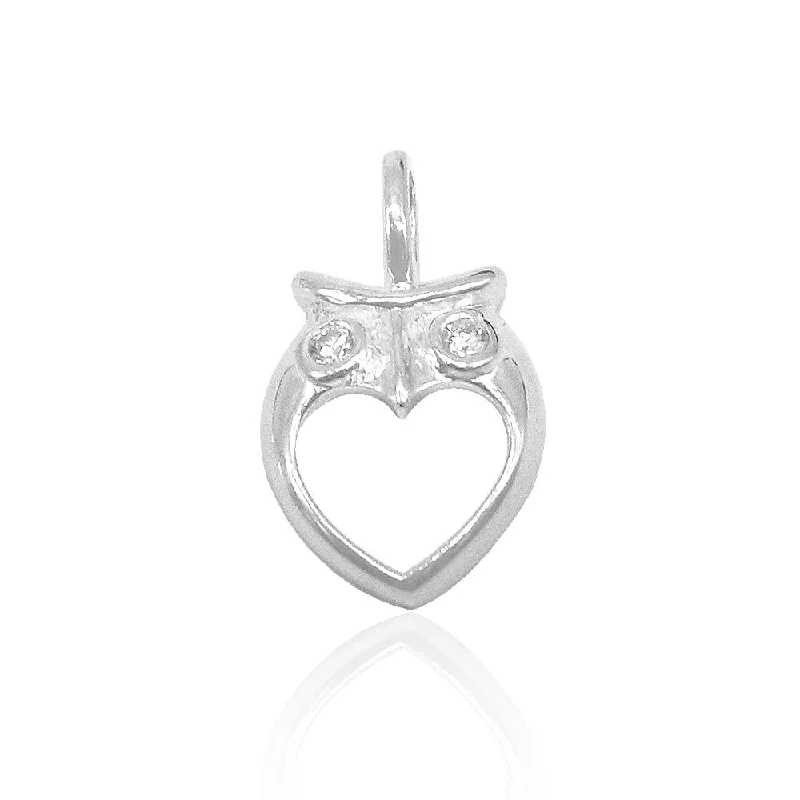 Aleena Open Heart Owl 925 Sterling Silver Pendant