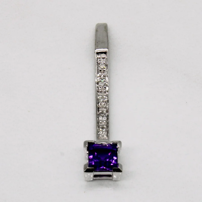 custom name necklace gold Amethyst & Diamond Colum Pendant | 0.25ct, 0.025ctw |