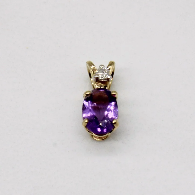 custom star sign necklace Amethyst & Diamond Pendant | 0.27ct, 0.01ct |