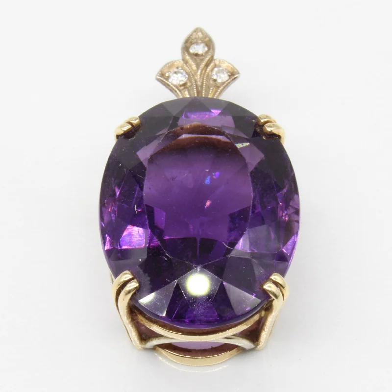celestial moon and star necklace Amethyst & Diamond Pendant | 26.00ct, 0.06ctw |