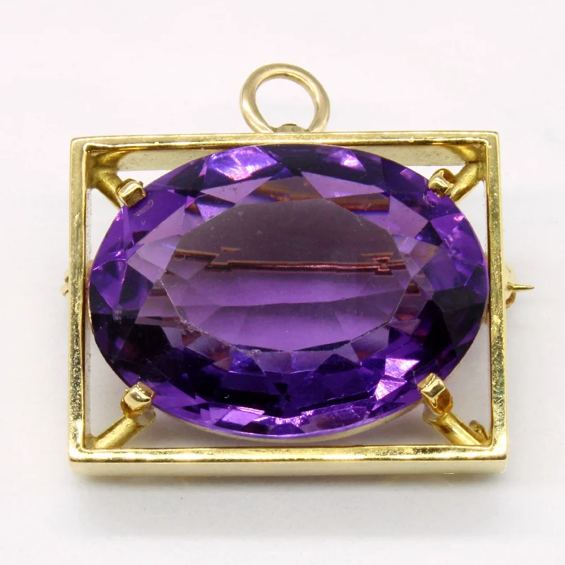 dainty cherry blossom ring Amethyst Modified Pendant & Brooch | 18.20ct |
