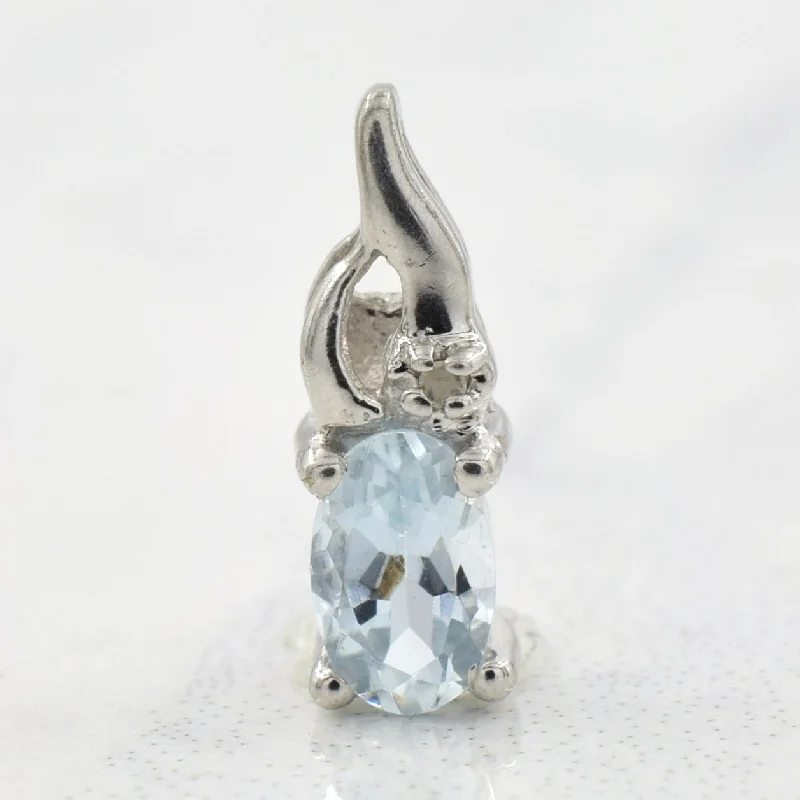 vintage diamond pendant necklace Aquamarine & Diamond Pendant | 0.15ct, 0.003ct |
