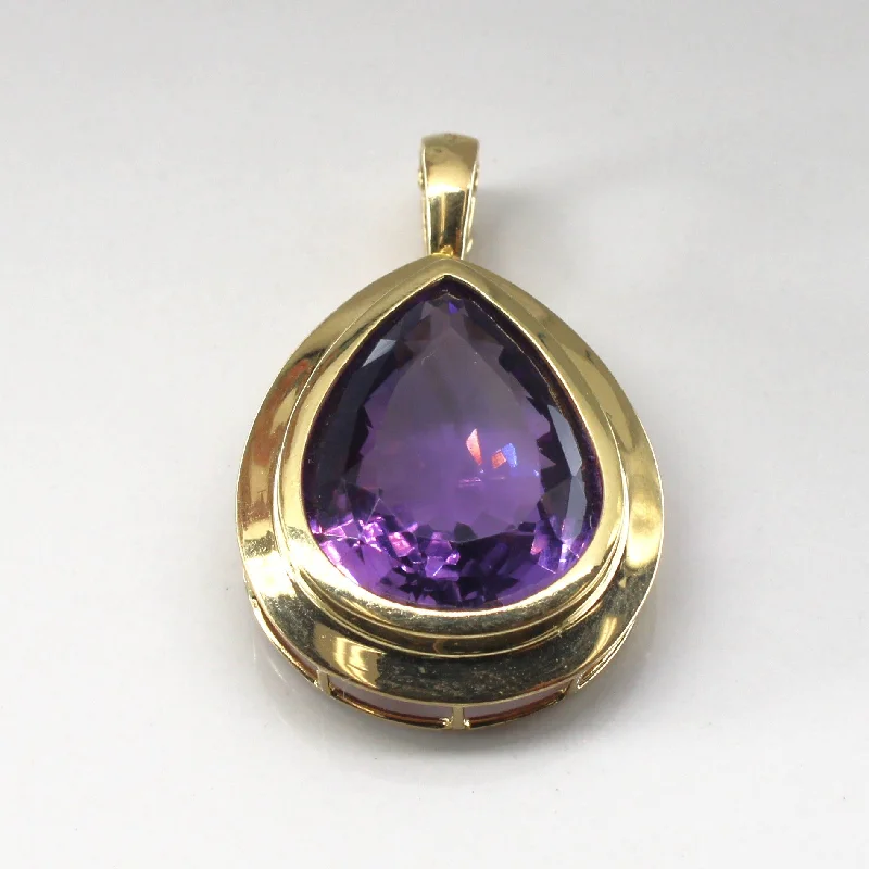 personalized initial ring stackable Bezel Set Amethyst Pendant | 16.00ct |