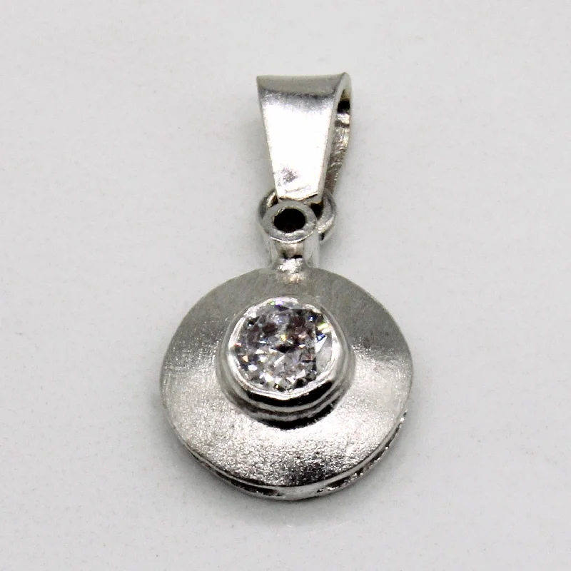 titanium black matte ring Bezel Set Diamond Pendant | 0.25ct |
