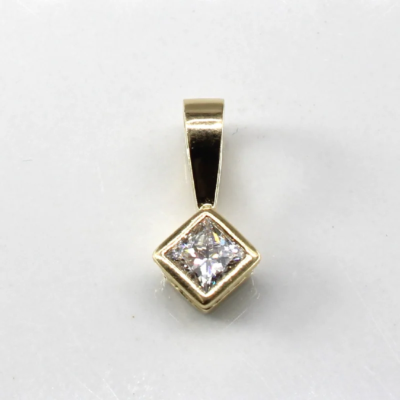 moonstone engagement ring boho Bezel Set Princess Diamond Pendant | 0.50ct SI2 H |