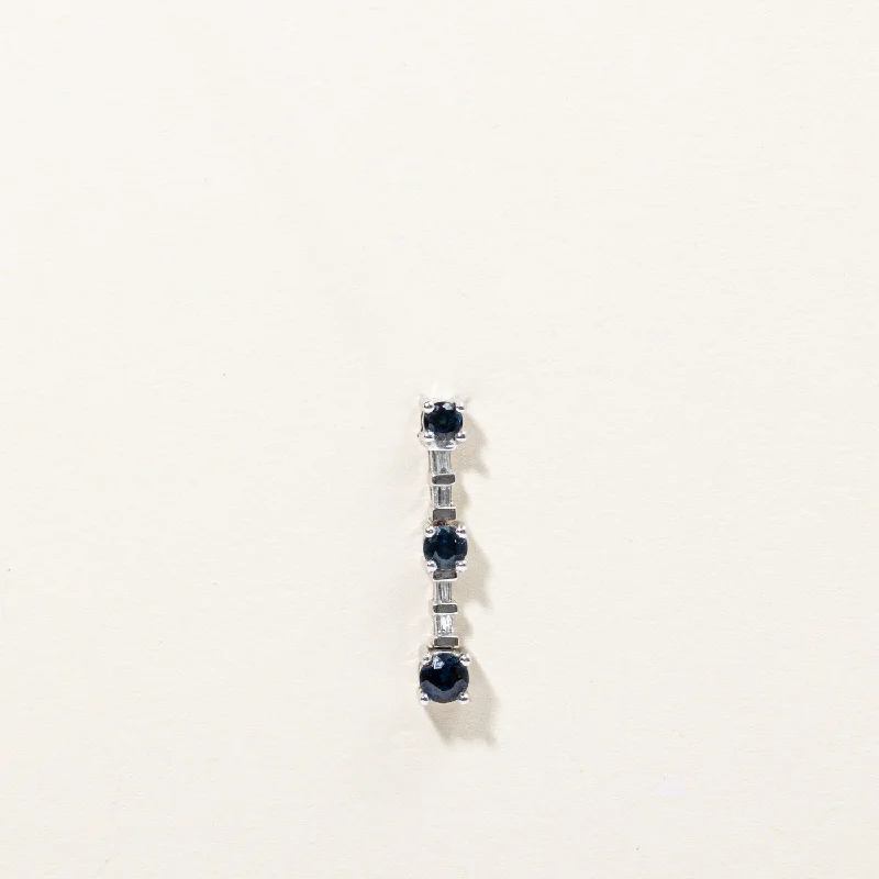 Blue Sapphire & Diamond Column Pendant | 0.62ctw, 0.03ctw |