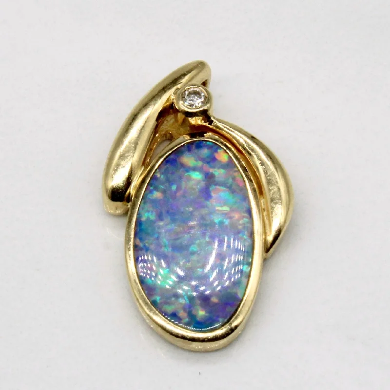 handcrafted gemstone drop earrings Boulder Opal & Diamond Pendant | 1.75ct, 0.02ct |