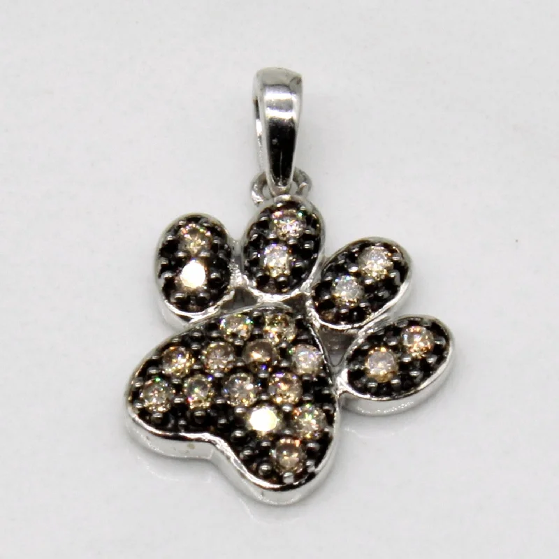 unique promise ring for girlfriend Brown Diamond Paw Pendant | 0.10ctw |