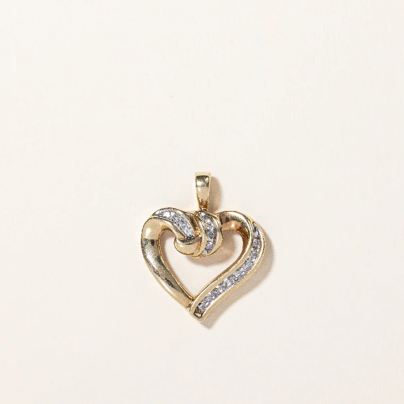 Channel Set Diamond Heart Pendant | 0.085ctw |