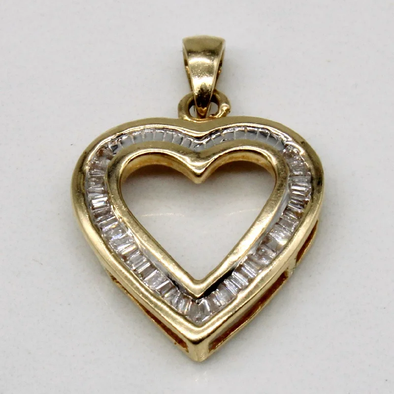 minimal gold ring stack Channel Set Diamond Heart Pendant | 0.23ctw |