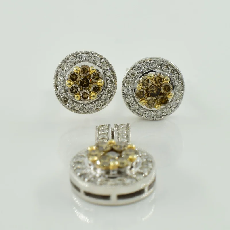 handmade leather ring Chocolate & Natural Diamond Pendant & Earring Set | 0.58ctw, 0.46ctw |