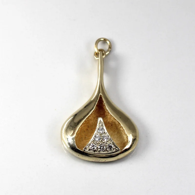 classic pearl strand necklace Cluster Diamond Tear Drop Gold Pendant | 0.16ctw |