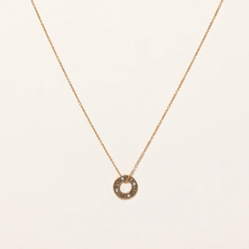 boho gold leaf ring 'Tiffany & Co' Atlas 18k Diamond Pendant & Necklace | 18" |