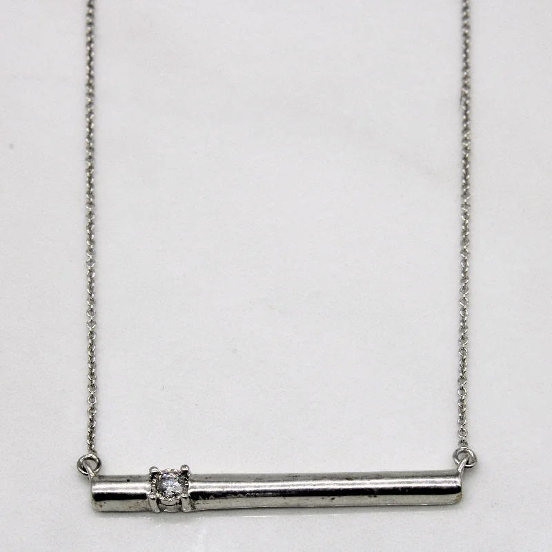 real smoky quartz pendant Diamond Bar Pendant Necklace | 0.07ct | 18" |