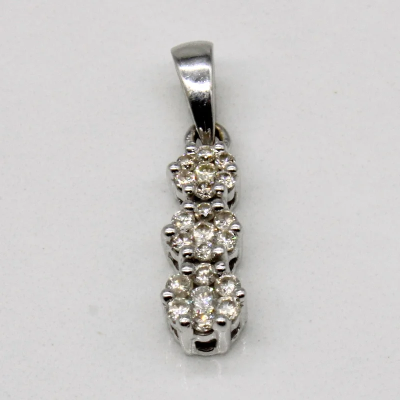 women’s leather wrap bracelet Diamond Cluster Drop Pendant | 0.21ctw |