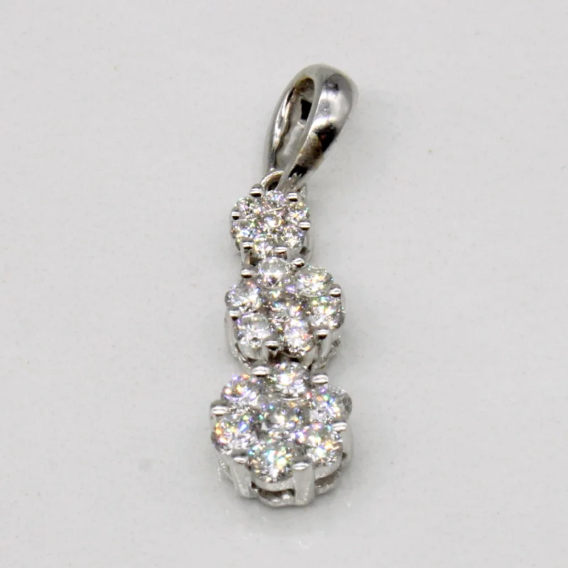 classic diamond hoop earrings Diamond Cluster Drop pendant | 0.40ctw |