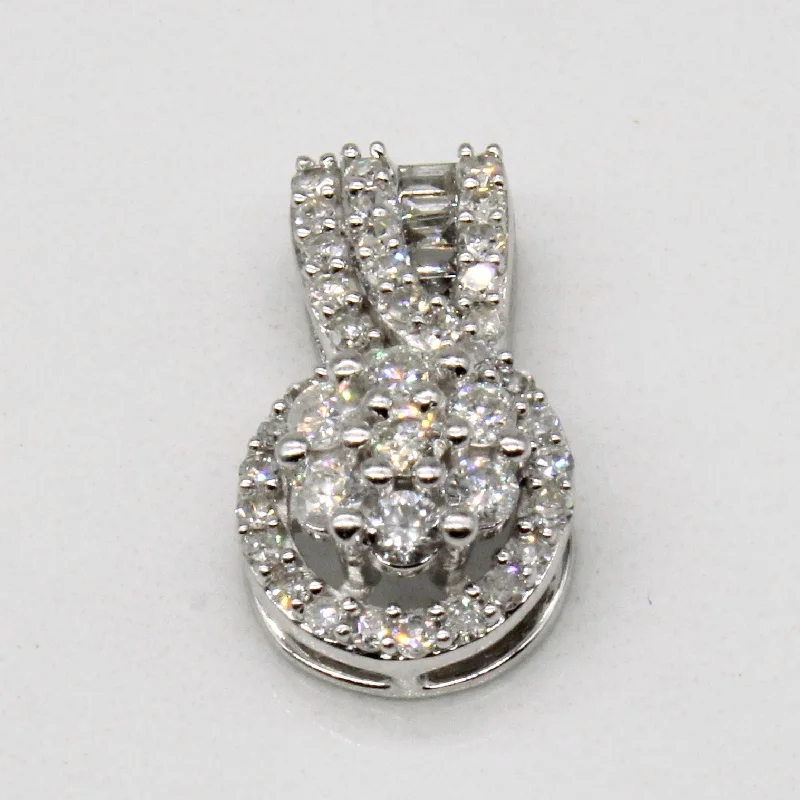vintage floral engagement ring Diamond Cluster Pendant | 0.50ctw |