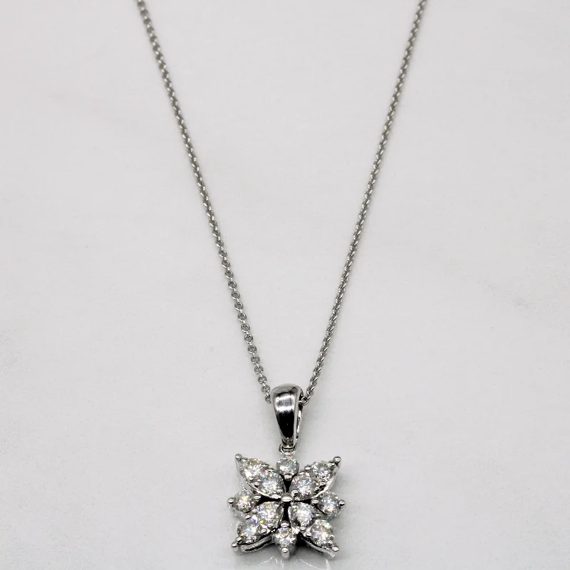 unique gemstone necklace handmade Diamond Cluster Pendant & Necklace | 0.51ctw | 20" |