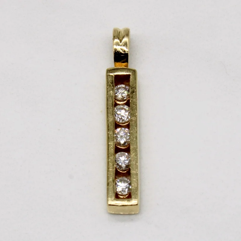 boho gold leaf ring Diamond Column Pendant | 0.20ctw |