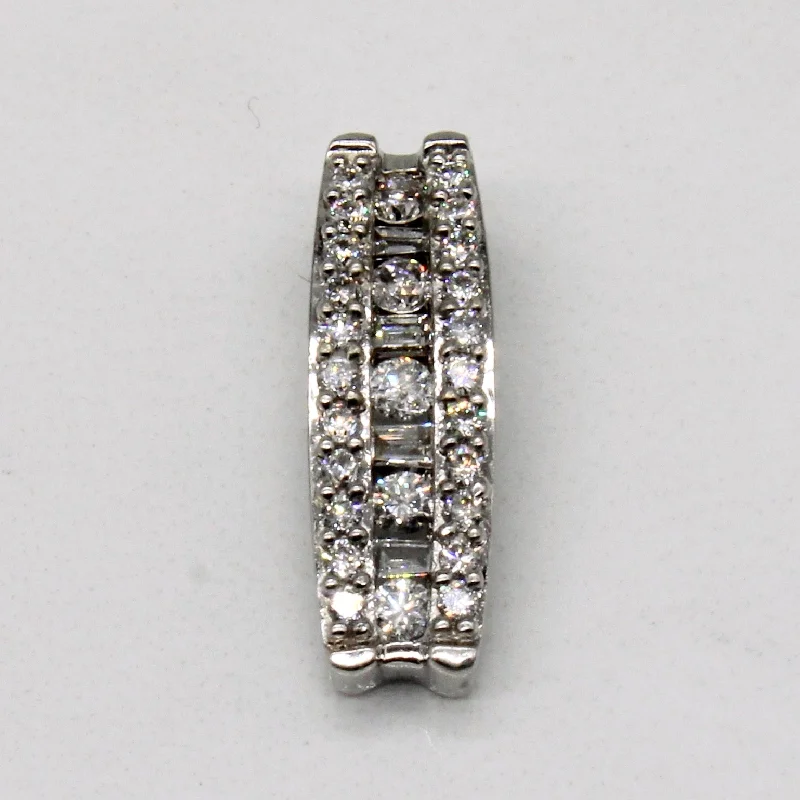 round-cut blue sapphire earrings Diamond Column Pendant | 0.25ctw |