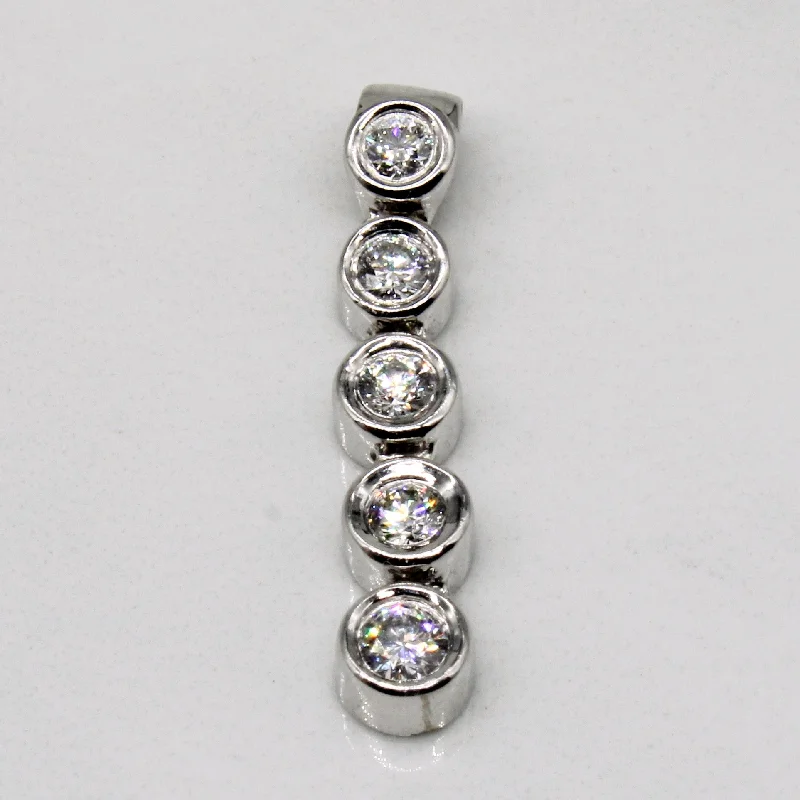 handmade leather cuff bracelet Diamond Column Pendant | 0.40ctw |