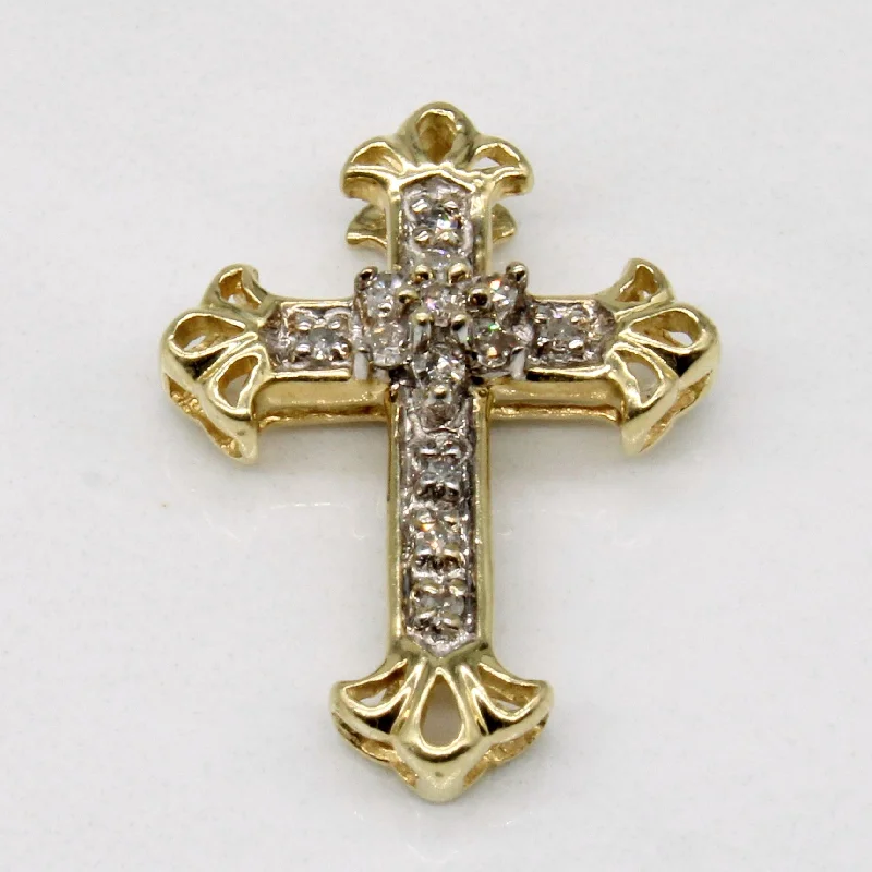 antique silver charm bracelet Diamond Cross Pendant | 0.09ctw |