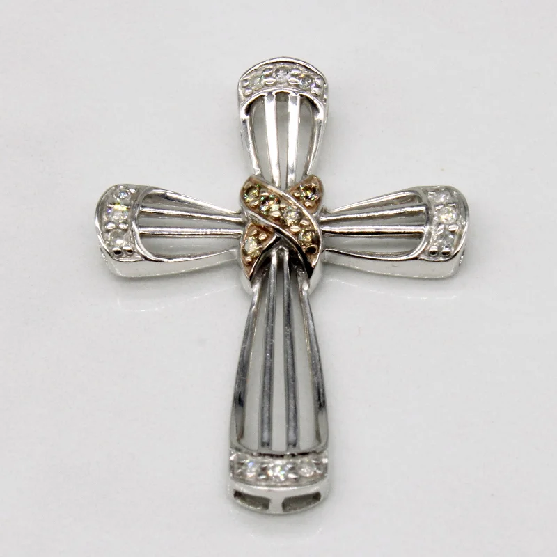 layered gold coin pendant necklace Diamond Cross Pendant | 0.12ctw |